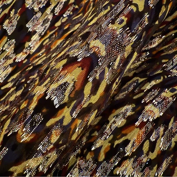 BA&SH Black Gold Silver Metallic Thread Shiny Skirt Midi Holiday Party size S - Picture 4 of 7